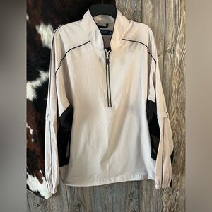 PGA Tour men’s size large cream with black windbreaker hoodie with zip off